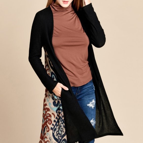 PLUS Size, Solid brushed waffle knit cardigan Duster by Oddi, NWT - Picture 2 of 5